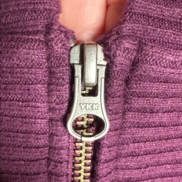 PrAna Misha Duster Knit Hoodie Sweater Black Plum Size Large - Picture 8 of 13